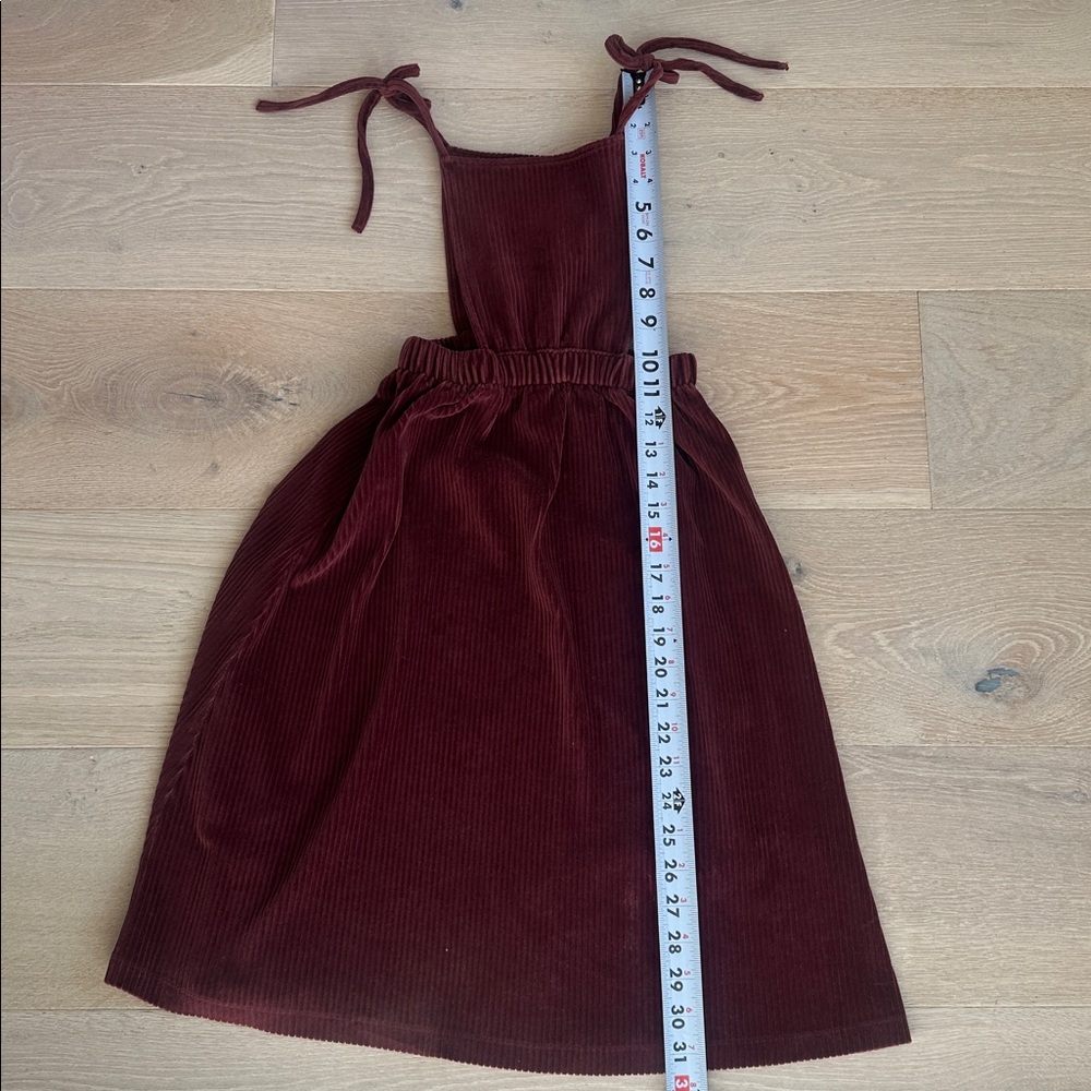 Bebe organic girls corduroy pinafore Burgundy Kids Dress sz 8 - Picture 3 of 6